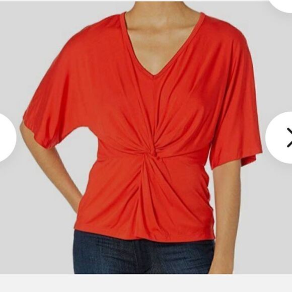Trina Turk XL Red front knot top - Picture 1 of 9